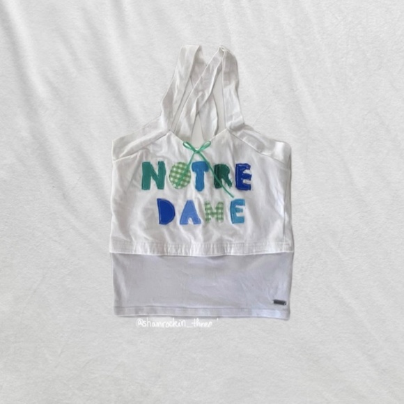 quilted patchwork bow Notre Dame tank top - Picture 1 of 15